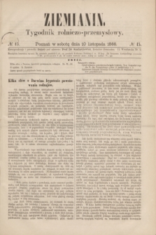 Ziemianin : tygodnik rolniczo-przemysłowy. 1866, № 45 (10 listopada)