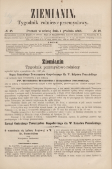 Ziemianin : tygodnik rolniczo-przemysłowy. 1866, № 48 (1 grudnia)