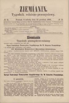 Ziemianin : tygodnik rolniczo-przemysłowy. 1866, № 51 (22 grudnia)