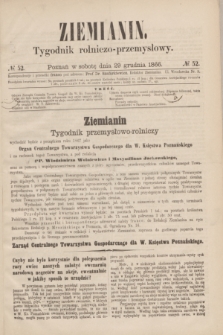 Ziemianin : tygodnik rolniczo-przemysłowy. 1866, № 52 (29 grudnia)