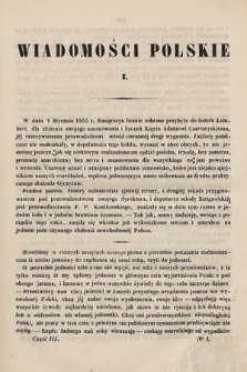 Wiadomości Polskie. R. 1, 1855, cz. 3, nr 1