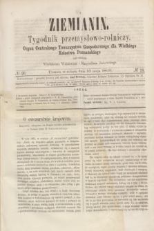 Ziemianin : tygodnik przemysłowo-rolniczy : Organ Centralnego Towarzystwa Gospodarczego dla Wielkiego Księstwa Poznańskiego. 1868, № 20 (16 maja)