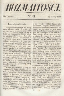 Rozmaitości : oddział literacki Gazety Lwowskiej. 1822, nr 18