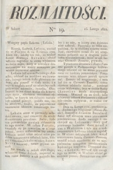 Rozmaitości : oddział literacki Gazety Lwowskiej. 1822, nr 19