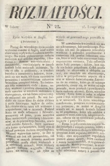 Rozmaitości : oddział literacki Gazety Lwowskiej. 1822, nr 22