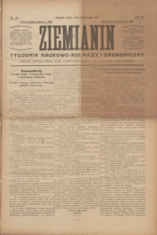 Ziemianin : tygodnik naukowo-rolniczy i ekonomiczny : Organ Centralnego Tow. Gospodarczego w W. Księstwie Poznańskiem. R.64, nr 48 (29 listopada 1913)