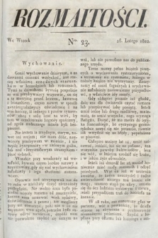Rozmaitości : oddział literacki Gazety Lwowskiej. 1822, nr 23