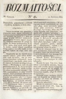 Rozmaitości : oddział literacki Gazety Lwowskiej. 1822, nr 42