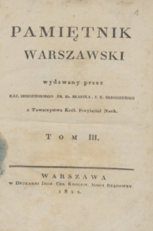 Pamiętnik Warszawski. 1822, T.3, [ner 9]