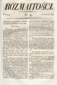 Rozmaitości : oddział literacki Gazety Lwowskiej. 1822, nr 43
