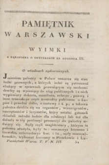 Pamiętnik Warszawski. 1823, T.5, [ner 3] ([lipiec]) + wkładka