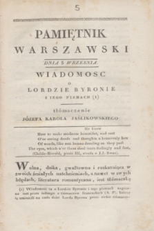 Pamiętnik Warszawski. 1823, T.6, [ner 1] (5 września)