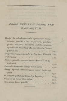 Dziennik Wileński. Nauki Stosowane do Rolnictwa, Rękodzieł, Sztuk, Rzemiosł, Gospodarstwa, i Handlu. T.2, Zbiór rzeczy w tomie tym zawartych (1826)