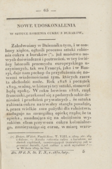 Dziennik Wileński. Nauki Stosowane do Rolnictwa, Rękodzieł, Sztuk, Rzemiosł, Gospodarstwa, i Handlu. T.10 (luty 1830)