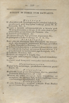 Dziennik Wileński. Historya i Literatura. T.9, Rzeczy w tym tomie zawarte (1830)