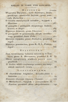 Dziennik Wileński. Historya i Literatura. T.10, Rzeczy w tym tomie zawarte (1830)