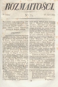 Rozmaitości : oddział literacki Gazety Lwowskiej. 1822, nr 79