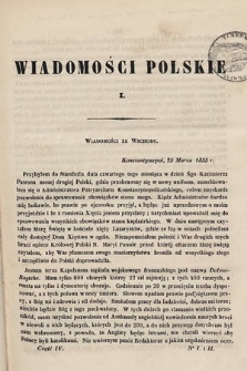 Wiadomości Polskie. R. 1, 1855, cz. 4, nr 1/2