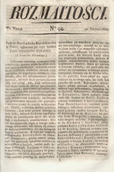 Rozmaitości : oddział literacki Gazety Lwowskiej. 1822, nr 94