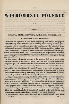 Wiadomości Polskie. R. 2, 1855, cz. 1, nr 1