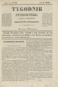 Tygodnik Petersburski : gazeta urzędowa Królestwa Polskiego. R.11, Cz.22, № 69 (18 września 1840)