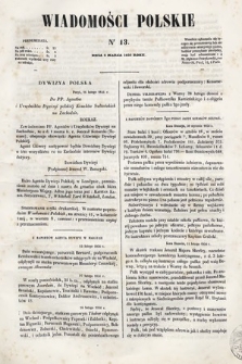 Wiadomości Polskie. R. 3, 1856, nr 13