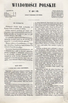 Wiadomości Polskie. R. 3, 1856, nr 40/41