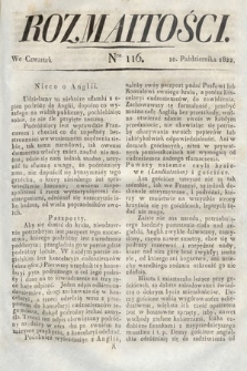 Rozmaitości : oddział literacki Gazety Lwowskiej. 1822, nr 116