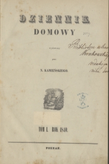 Dziennik Domowy. T.1, Przedmioty zawarte w Dzienniku domowym na rok 1840