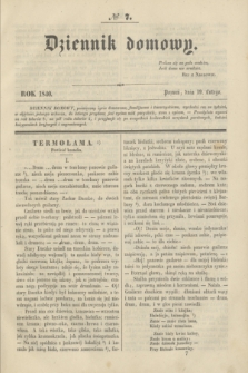 Dziennik domowy. [T.1], № 7 (19 lutego 1840) + wkładka