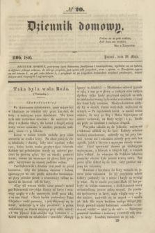 Dziennik domowy. [T.1], № 20 (20 maja 1840) + wkładka