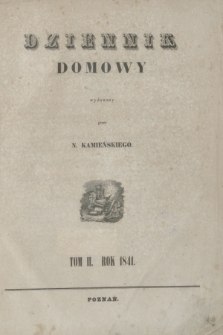 Dziennik Domowy. T.2, Przedmioty zawarte w Dzienniku domowym na rok 1841