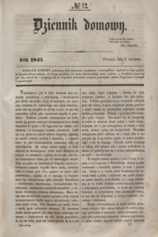 Dziennik Domowy. T.6, № 12 (9 Czerwca 1845)