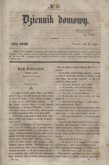 Dziennik Domowy. [T.8], № 15 (26 Lipca 1847)