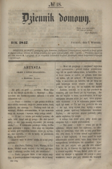 Dziennik Domowy. [T.8], № 18 (6 września 1847)