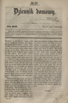 Dziennik Domowy. [T.8], № 20 (4 Października 1847)