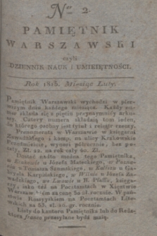 Pamiętnik Warszawski : czyli dziennik nauk i umieiętności. 1815, T.1, ner 2 (luty) + dod.