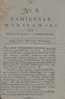 Pamiętnik Warszawski : czyli dziennik nauk i umieiętności. 1815, T.2, ner 8 (sierpień) + dod.
