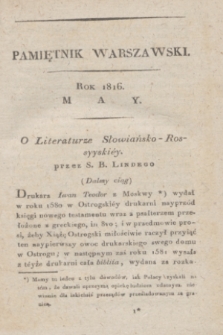 Pamiętnik Warszawski : czyli dziennik nauk i umieiętności. 1816, [T.5], [5] (maj)