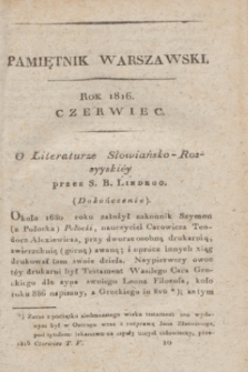 Pamiętnik Warszawski : czyli dziennik nauk i umieiętności. 1816, [T.5], [6] (czerwiec)