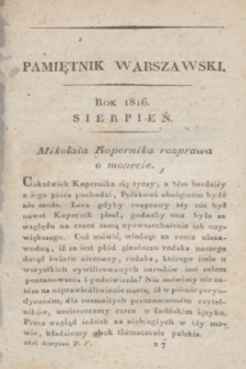 Pamiętnik Warszawski : czyli dziennik nauk i umieiętności. 1816, [T.5], [8] (sierpień)