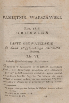 Pamiętnik Warszawski : czyli dziennik nauk i umieiętności. 1816, [T.6], [12] (grudzień)