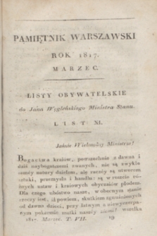 Pamiętnik Warszawski : czyli dziennik nauk i umieiętności. [R.3], [T.7], [3] (marzec 1817)