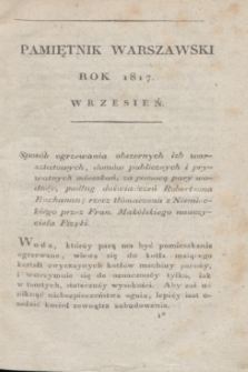 Pamiętnik Warszawski : czyli dziennik nauk i umieiętności. [R.3], [T.9], [9] (wrzesień 1817)