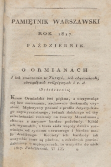 Pamiętnik Warszawski : czyli dziennik nauk i umieiętności. [R.3], [T.9], [10] ([październik] 1817)