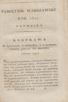 Pamiętnik Warszawski : czyli dziennik nauk i umieiętności. [R.3], [T.9], [12] (grudzień 1817) + dod.