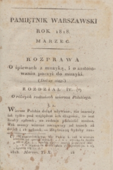 Pamiętnik Warszawski : czyli dziennik nauk i umieiętności. [R.4], [T.10], [3] (marzec 1818)