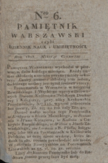 Pamiętnik Warszawski : czyli dziennik nauk i umieiętności. [R.4], [T.11], Ner 6 (czerwiec 1818) + wkładka