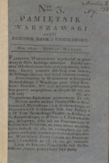 Pamiętnik Warszawski. R.5, T.13, ner 3 (marzec 1819)