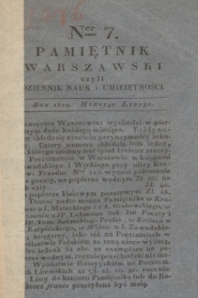 Pamiętnik Warszawski. R.5, T.14, ner 7 (lipiec 1819)